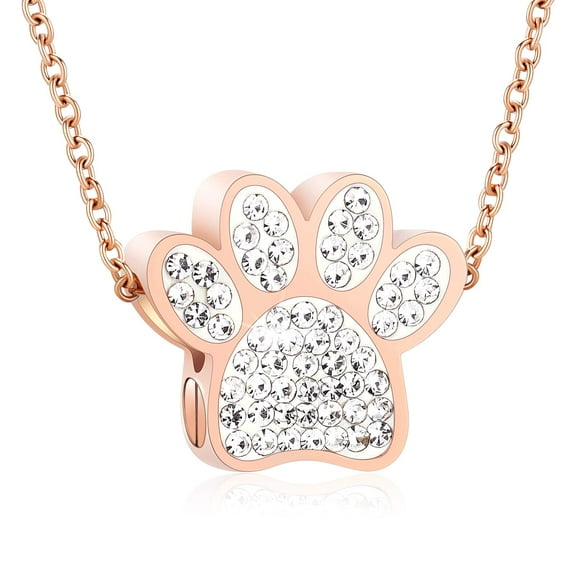 Paw Pet Cremation Jewelry for Dog Cat Ashes Holder Urn Necklace Lockets for Pet Ashes Memorial Jewelry