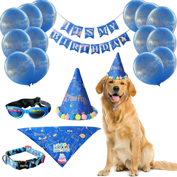 Paw-Poy Pet Party Decor & Birthday Supplies (Blue)