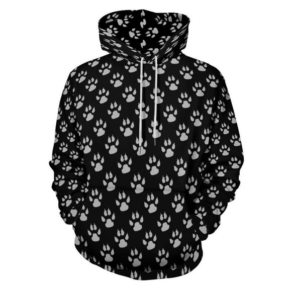 Paw Print（1） Men's Women Vintage 3D Hooded Sweatshirt - All-Season Loose Fit Streetwear