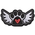 thumbnail image 1 of Paw Print Angel Wings with Heart Dog Cat Applique Multi-Color Embroidered Iron-On Patch - 2.5 Inch Small, 1 of 5
