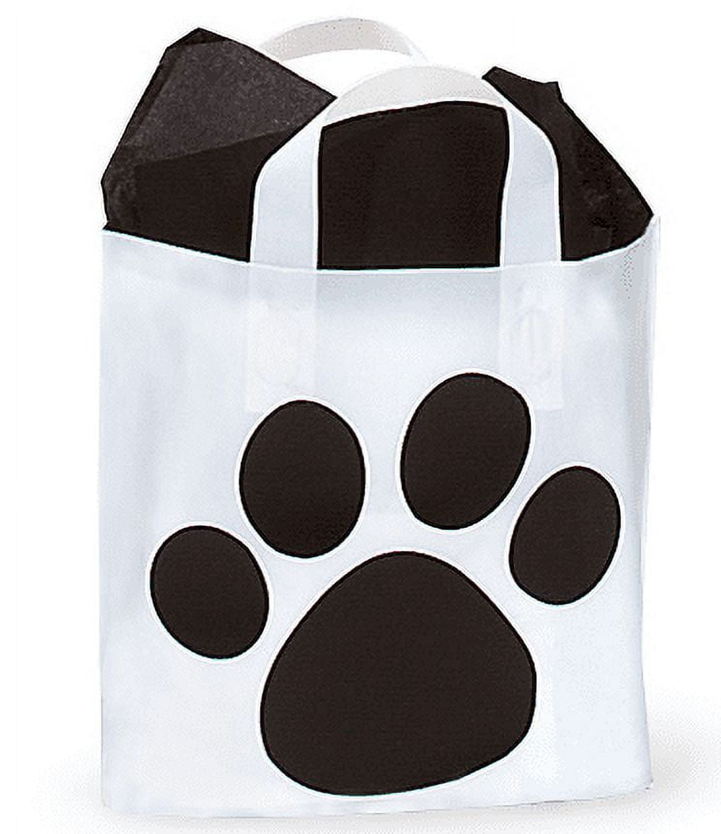 Paw Print Dog Cat White on Black Premium Gift Wrap Wrapping Paper Roll