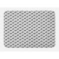 thumbnail image 1 of Paw Print Bath Mat, Greyscale Art of Modernistic Design Squares X Shapes and Animal Feet, Plush Bathroom Decor Mat with Non Slip Backing, 29.5" X 17.5", Charcoal Grey and Pearl, by Ambesonne, 1 of 2