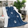 thumbnail image 1 of Paw Print Blanket,Comfortable Soft Flannel Throw Blanket,All Season,Warm Lightweight Blankets for Sofa Bed Couch Living Room Chair,50"x60", 1 of 4