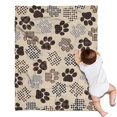 thumbnail image 1 of Paw Print Blanket,Comfortable Soft Lamb Wool Throw Blanket,All Season,Warm Lightweight Blankets for Sofa Bed Couch Living Room Chair,30"x40", 1 of 4