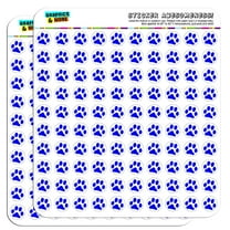 Paw Print Blue 1/2" (0.5") Scrapbooking Crafting Stickers