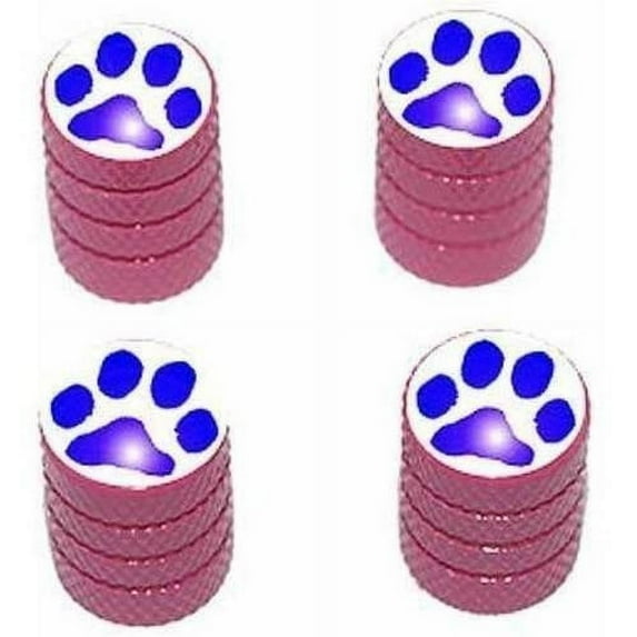 Paw Print Blue Tire Rim Wheel Aluminum Valve Stem Caps, Multiple Colors