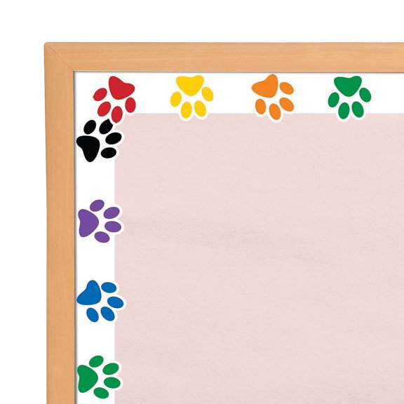 Paw Print Bulletin Board Border - Educational - 12 Pieces