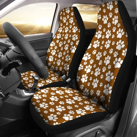 Paw Print Car Seat Cover 094209 Pack of 2 Universal Front Seat Protective Cover