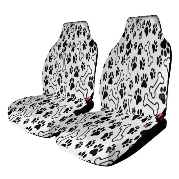 Paw Print Car Seat Covers,Universal Auto Front Seats Protector Fits for Car,SUV Sedan,Truck