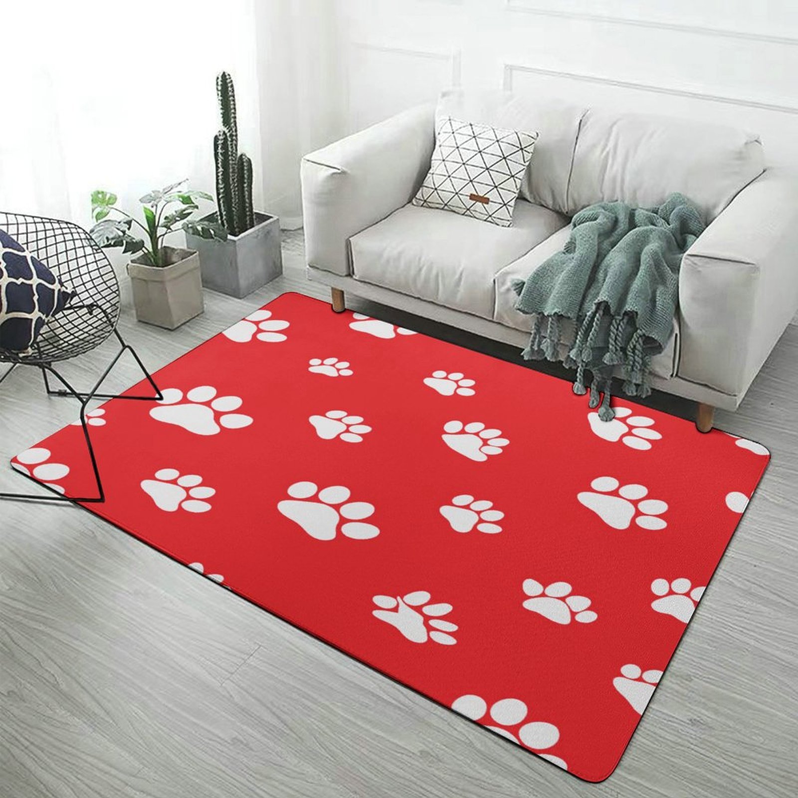 Paw Print Carpet Style Living Room Bedroom Soft Comfy Rug Modern 3d ...