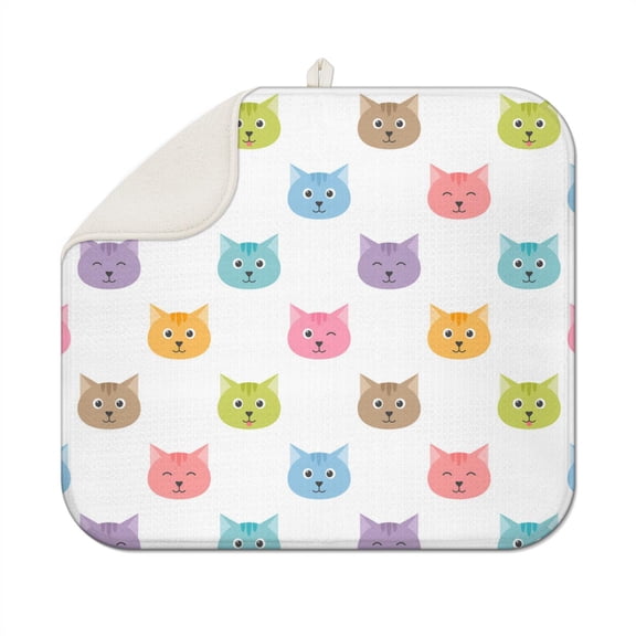 Paw Print Cat Drying Mat Super Absorbent Heat Resistant Pad