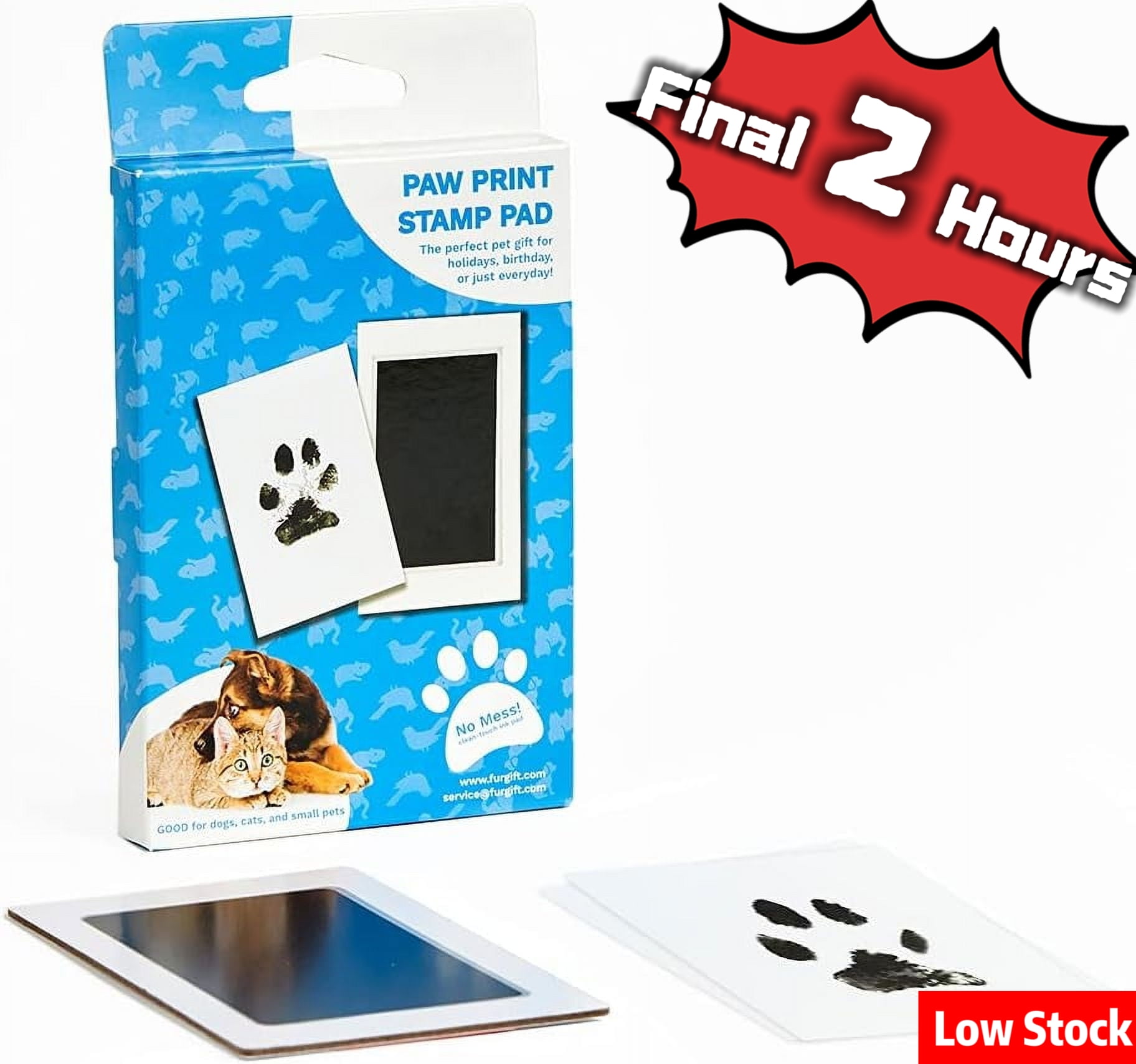 Paw Print Clean Touch Ink Pad Dog or Cat Pet Owner Keepsake DIY Inkless Nose Print and Pawprint Impression Making Kit Small Medium Walmart