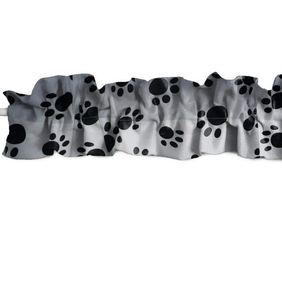 Paw Print Cotton Curtain Sleeve Topper Window Treatment