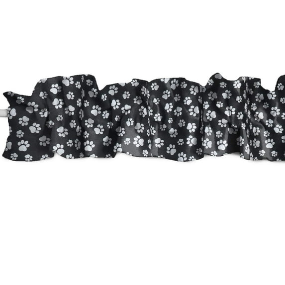 Paw Print Cotton Curtain Sleeve Topper Window Treatment