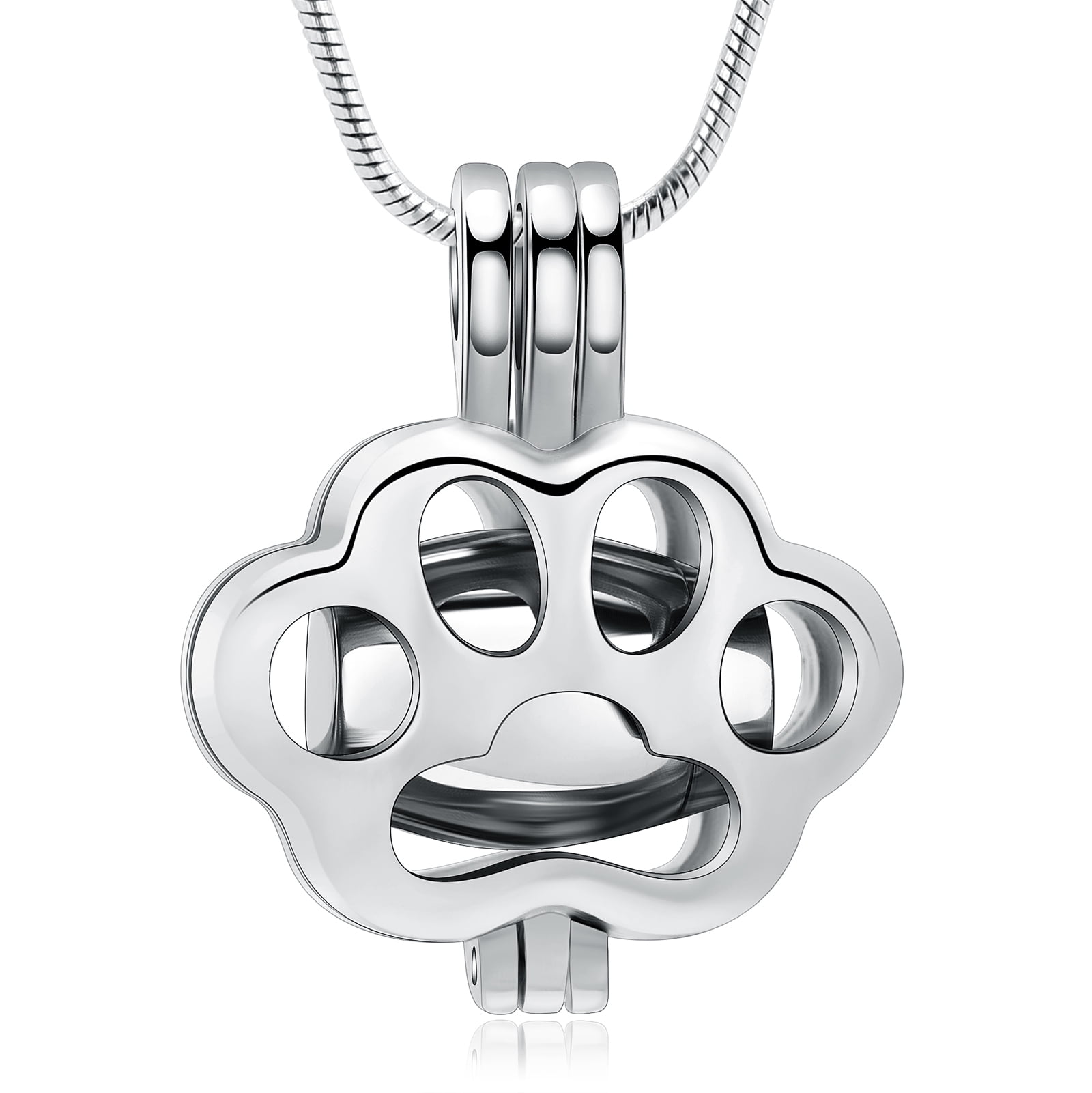 Paw Print Cremation Jewelry for Pet Ashes Urn Necklace for Dog Ashes ...