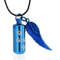 thumbnail image 1 of Paw Print Cylinder with Angel Wing Pendent for Ashes and Chain Pet Cremation Jewelry for Ashes Small Urn Necklace for Dog Cat Ashes Holder, 1 of 6