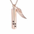 thumbnail image 1 of Paw Print Cylinder with Angel Wing Pendent for Ashes and Chain Pet Cremation Jewelry for Ashes Urn Necklace for Dog Cat Ashes Holder, 1 of 6