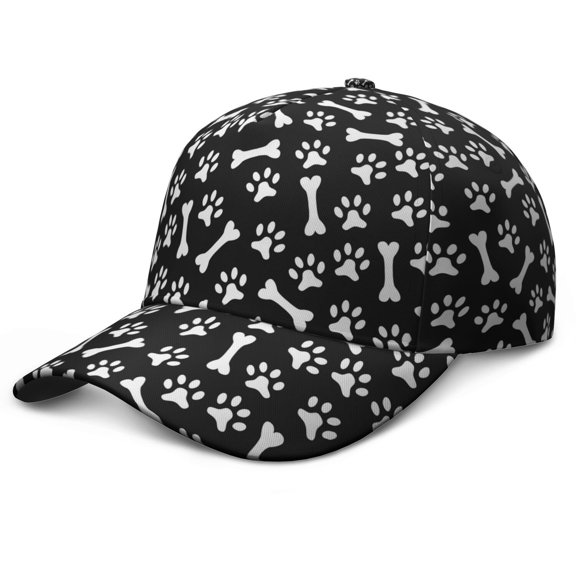 Paw Print Dad Hat - Cute Dog Design Breathable Sports Cap for Outdoor Enthusiasts