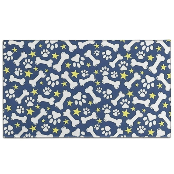 Paw Print Dog Bone Door Rugs,Washable Non Slip Door Mats Indoor,Decorative Door Mats,Entry Mat Indoor for Entrance,Bedroom,Kitchen,Bathroom,17"x30"