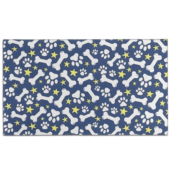 Paw Print Dog Bone Door Rugs,Washable Non Slip Door Mats Indoor,Decorative Door Mats,Entry Mat Indoor for Entrance,Bedroom,Kitchen,Bathroom,17"x30"