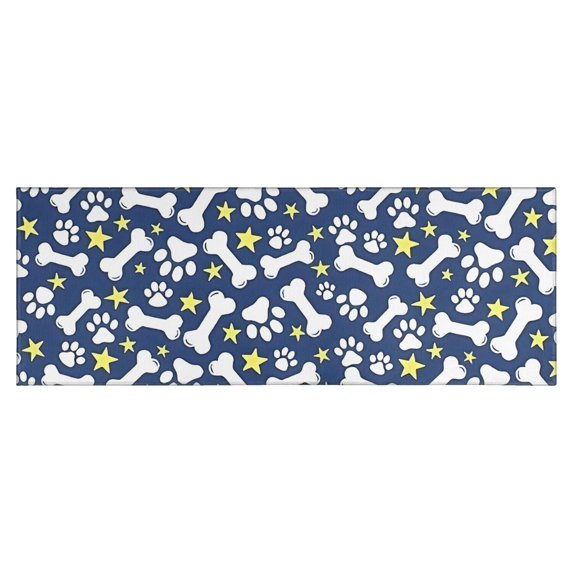 Paw Print Dog Bone Kitchen Rug Mat,Kitchen Runner Rugs Non Skid Washable,Decorative Kitchen Floor Mats for Kitchen,Sink,Laundry,17"X47"