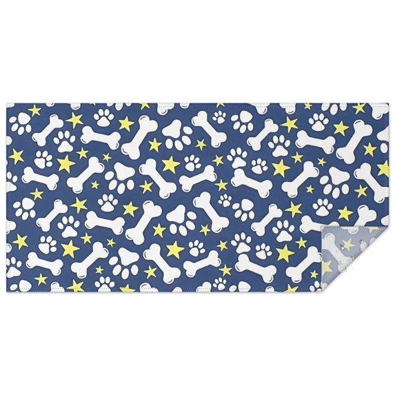 Paw Print Dog Bone Rectangle Tablecloth 60"x120",Waterproof Polyester Rectangle Table Cloth, Wipeable Spillproof Polyester Tablecloth for Dining, Camping, Indoor and Outdoor