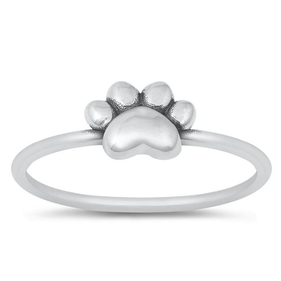 Paw Print Dog Cat Animal Wholesale Ring .925 Sterling Silver Band Jewelry Female Male Unisex Size 4