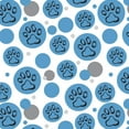 thumbnail image 1 of Paw Print Dog Cat Pet on Blue Premium Gift Wrap Wrapping Paper Roll Pattern, 1 of 2