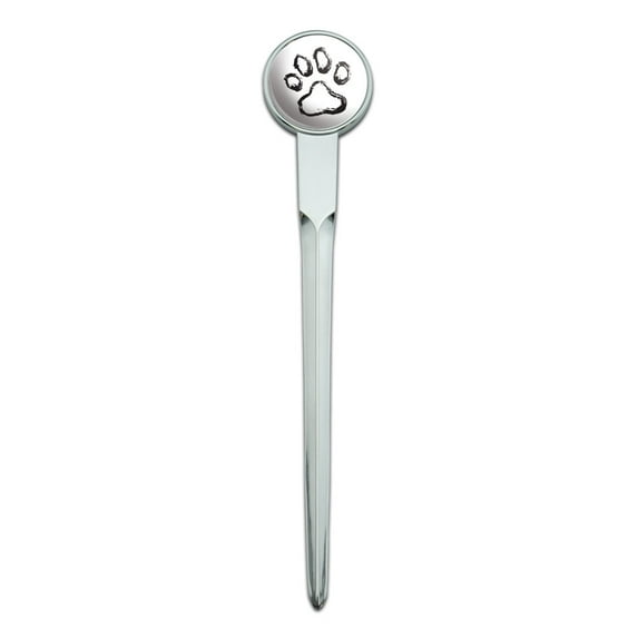 Paw Print Dog Cat Pet on White Classic Metal Envelope Letter Opener