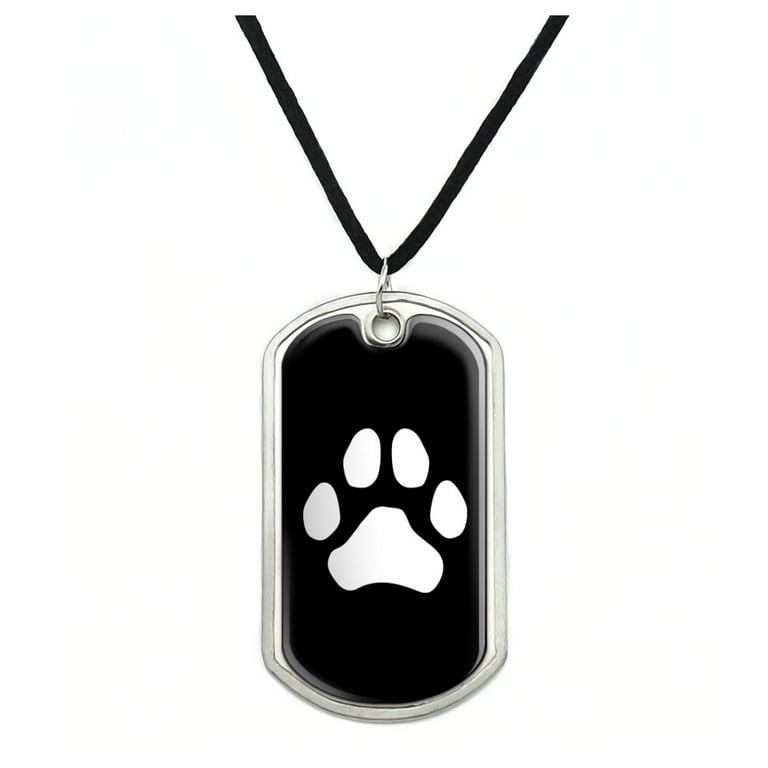 Paw print dog tag necklace sales