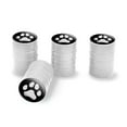 thumbnail image 1 of Paw Print Dog Cat White on Black Tire Rim Wheel Aluminum Valve Stem Caps, 1 of 3