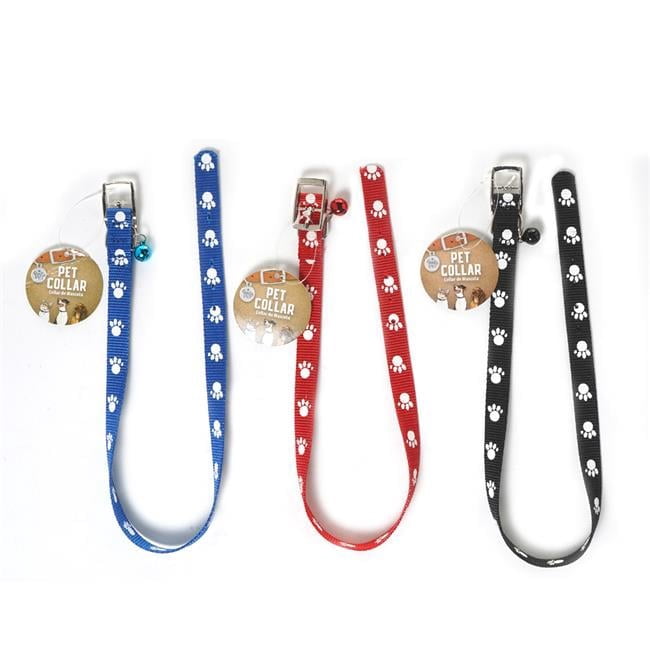 Paw Print Dog Collars, Assorted Color - Case of 144 - Walmart.com - Paw Print Cat Collars With Names