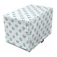 thumbnail image 1 of Paw Print Dog Crate Cover, Abstract Pattern of Dog Tracks in Monochromatic Style Illustration, Easy to Use Pet Kennel Cover for Dogs, 35" x 23" x 27", Dark Seafoam and White, by Ambesonne, 1 of 6