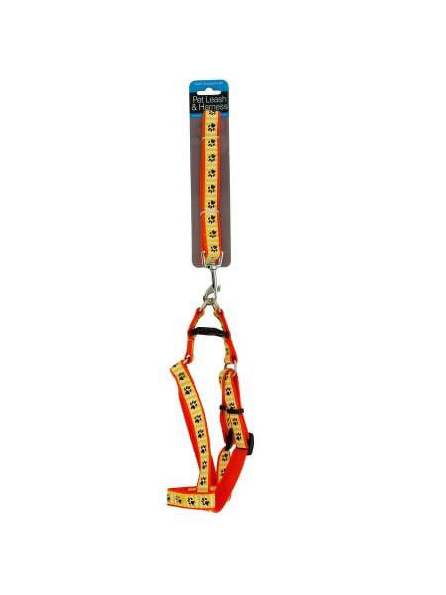 Bulk Buys OF889-4 Paw Print Dog Leash Adjustable Harness- 4 Piece -Pack of 4