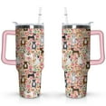 thumbnail image 1 of Paw Print Dog Lovers Tumbler 40oz - Vacuum Insulated Coffee Cup with Handle & Straw- Cute Gift for Female Dog Owners, 1 of 7