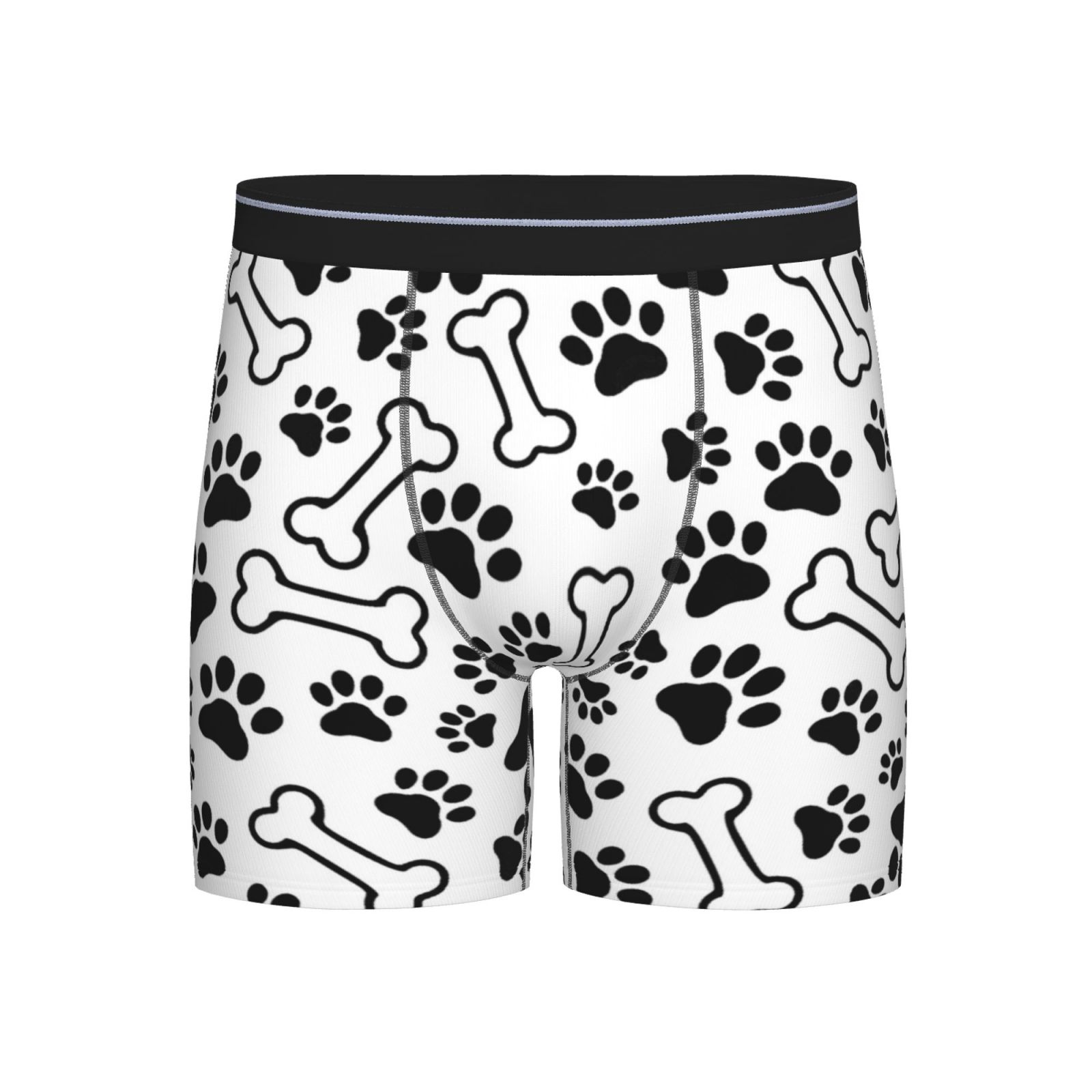 Paw Print Dog Pattern Men's Underwear Boxer Briefs Soft Stretch Long ...
