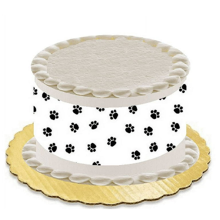 Paw Print Edible Cake Decoration Wrap Ribbon Topper 