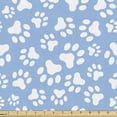 thumbnail image 1 of Ambesonne Paw Print Fabric by the Yard Upholstery, Pet Foot Marks on Blue, 2 Yards, Sky Blue and White, 1 of 4