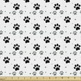 thumbnail image 1 of Ambesonne Paw Print Fabric by the Yard Upholstery, Dog and Cat Steps Dots, 5 Yards, Grey Charcoal Grey White, 1 of 4