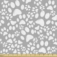 thumbnail image 1 of Ambesonne Paw Print Fabric by the Yard Upholstery, Dog Foot Mark on Grey, 3 Yards, Pale Taupe and White, 1 of 4