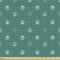 thumbnail image 1 of Ambesonne Paw Print Fabric by the Yard Upholstery, Step Marks Tiny Squares, 10 Yards, Teal Ivory and Charcoal Grey, 1 of 4
