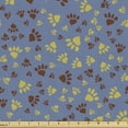 thumbnail image 1 of Ambesonne Paw Print Fabric by the Yard Upholstery, Many Animal Foot Marks, 10 Yards, Ceil Blue Khaki and Redbrown, 1 of 4
