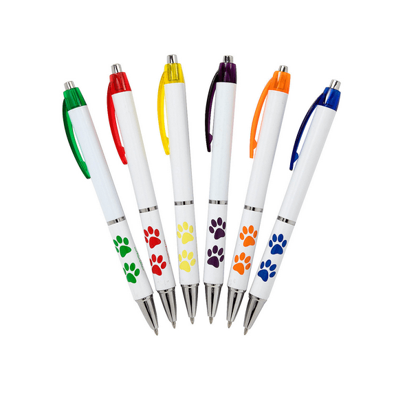 Paw Print Grip Pens - 24 Pieces