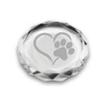 thumbnail image 1 of Paw Print Heart Deep Etched Paperweight, 1 of 1