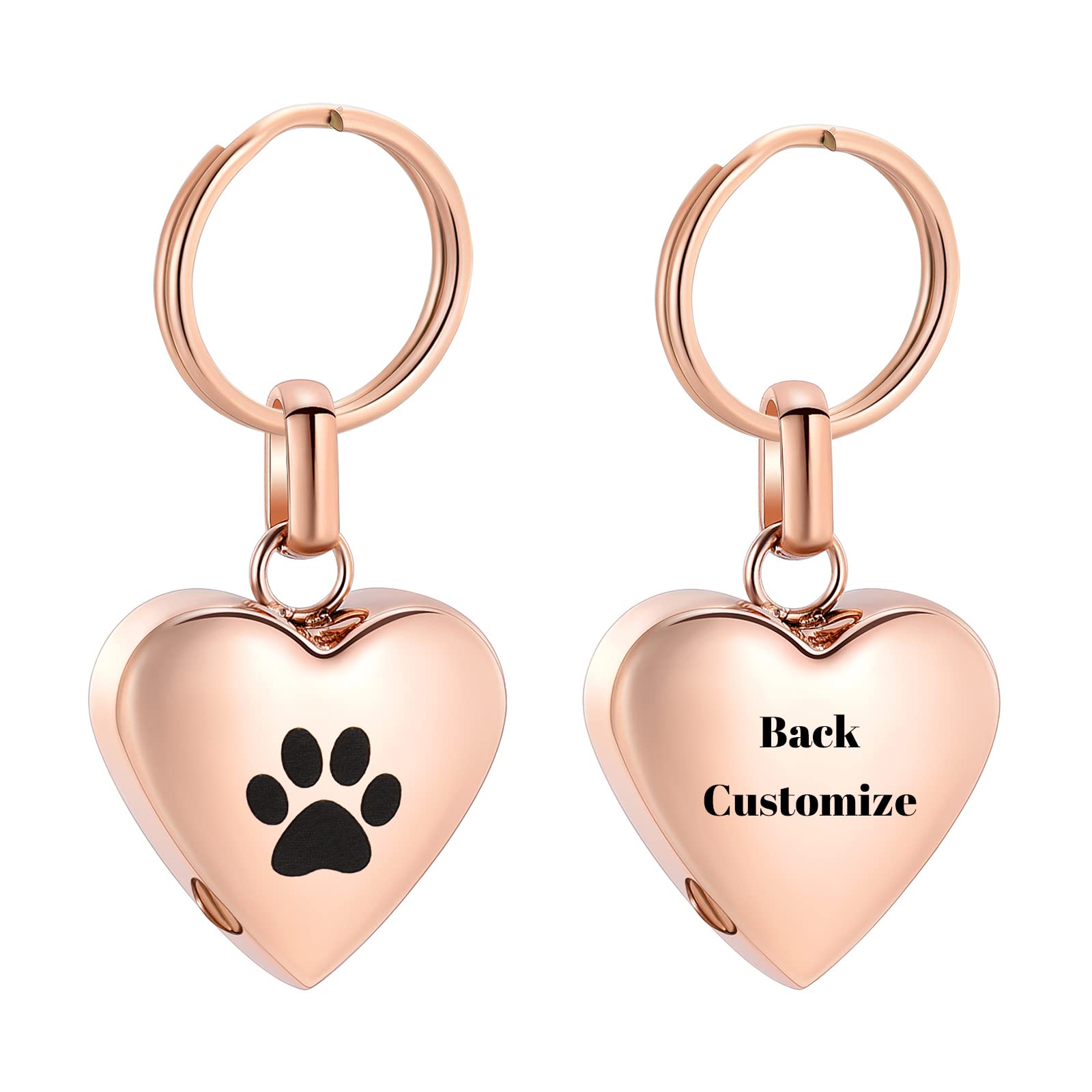 Paw Print Heart Pendant Pet Keepsake Cremation Jewelry for Dog Ashes