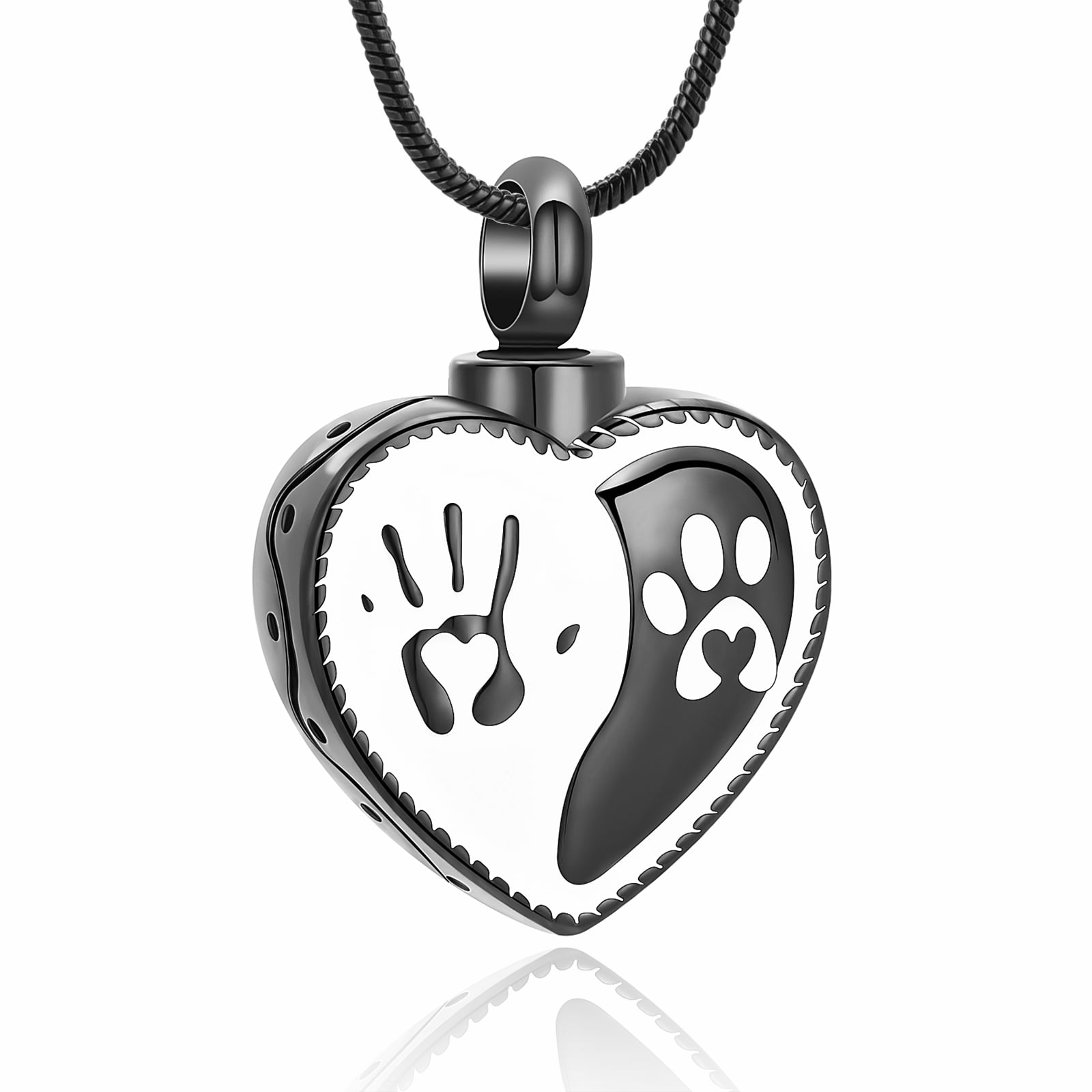 Paw Print Heart Urn Necklace for Ashes Pet Keepsake Memorial Ashes Pet ...