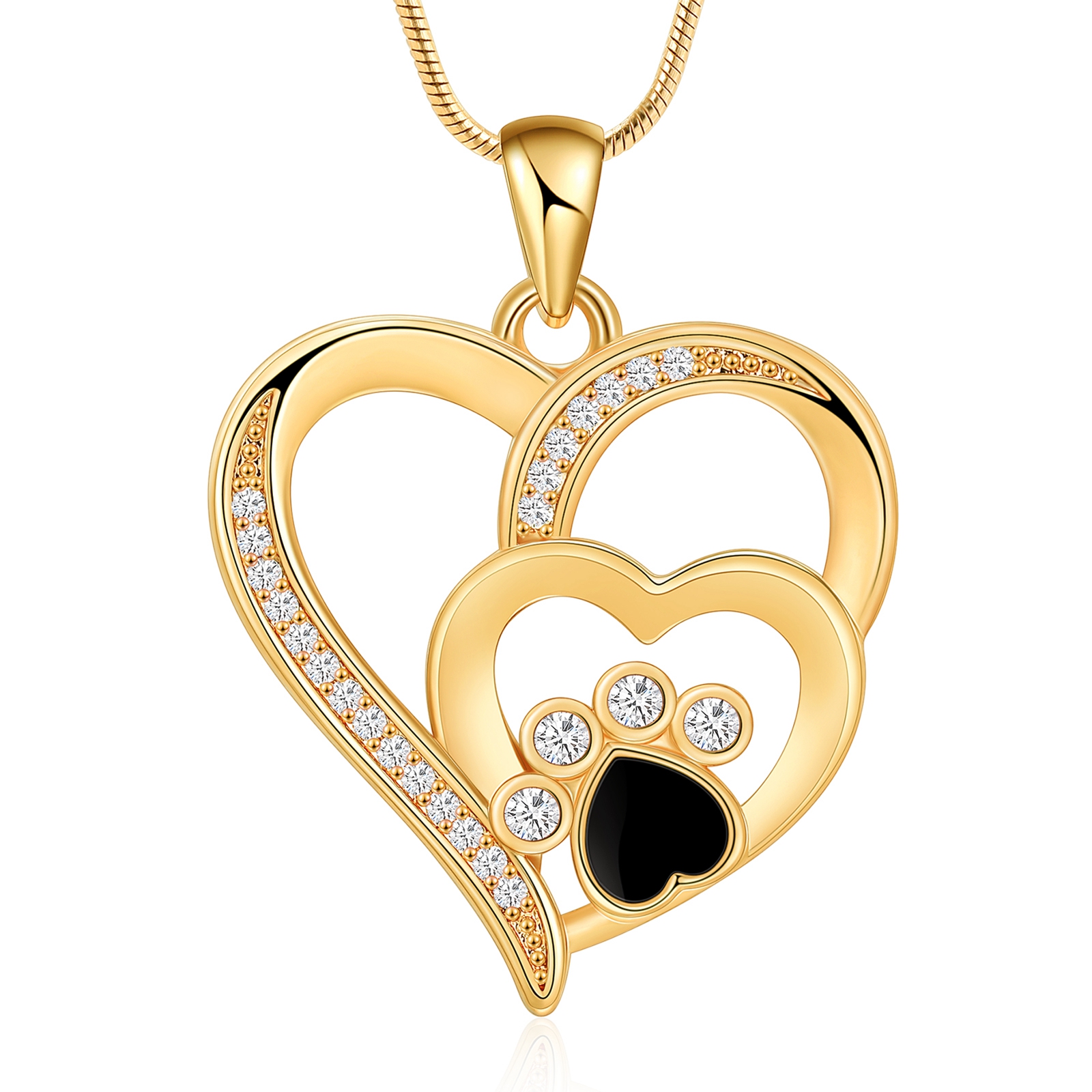 Paw Print Heart Urn Pendant Pet Memory Necklace for Cremation Ashes ...