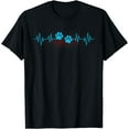 Paw Print Heartbeat Funny EKG Veterinary Veterinarian Gift Cotton T