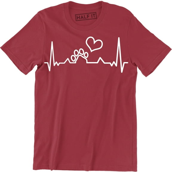 Paw Print Heartbeat Lifeline Dog - Dog Lover Men's Gift T-Shirt
