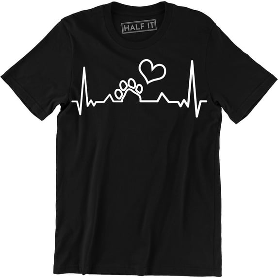 Paw Print Heartbeat Lifeline Dog - Dog Lover Men's Gift T-Shirt